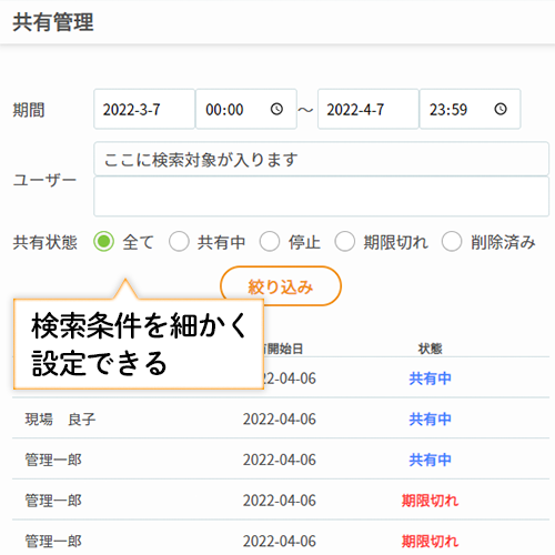 共有ログの確認※チームプランのみ